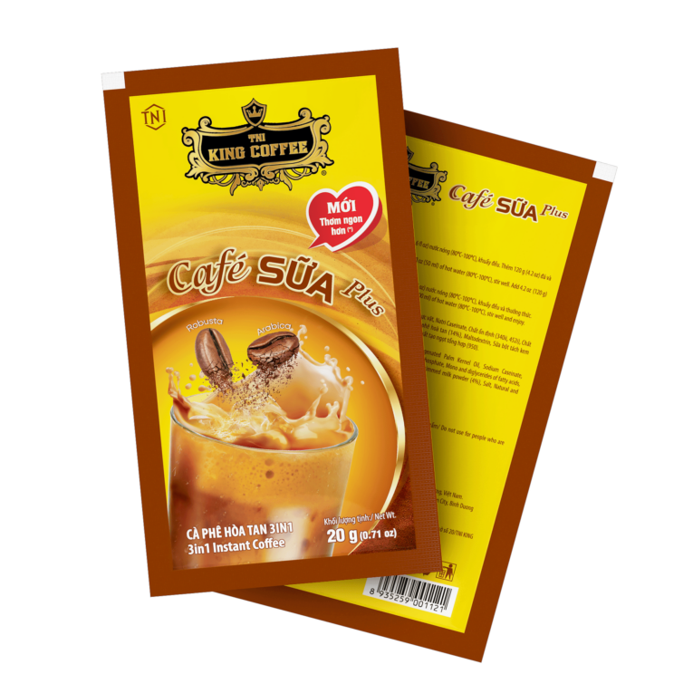 KING COFFEE Café SỮA Plus - Hộp 200g (1 dây x 10 sachets x 20g - sachet