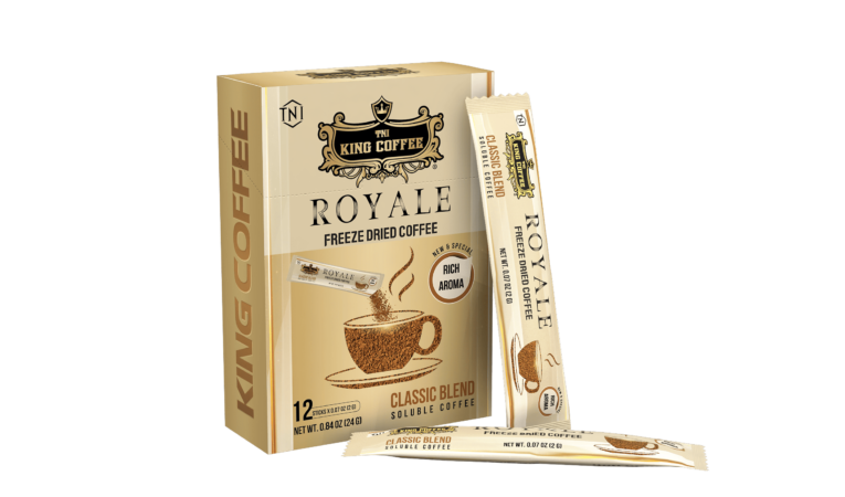KING COFFEE ROYALE Classic Blend freeze dried soluble coffee - Box 24 g (12 sticks x 2g)