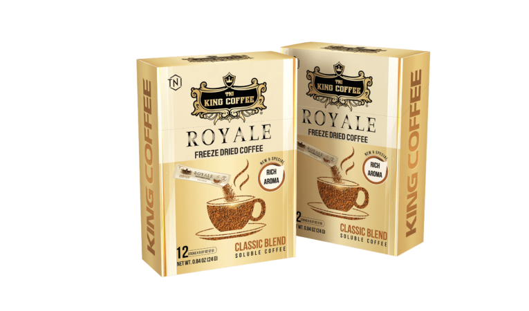 KING COFFEE ROYALE Classic Blend freeze dried soluble coffee - Box 24 g (12 sticks x 2g) - box