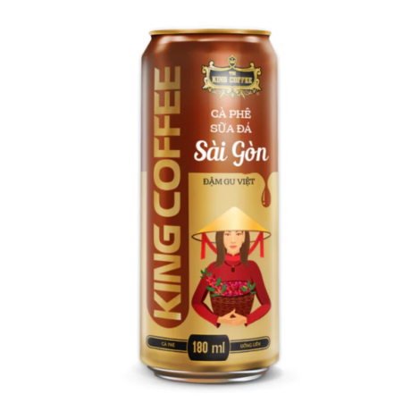 KING COFFEE RTD Cà phê sữa đá Đậm gu Việt_Lon 180 ml