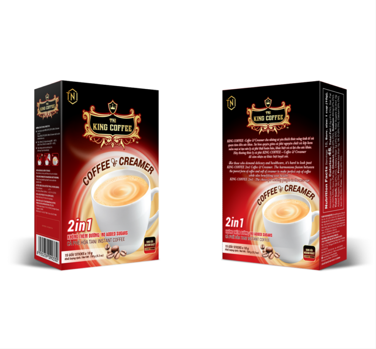 King coffee 2in1 instant coffee & Creamer - Box 15 sticks x 10gr (E/E)