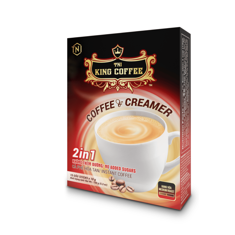 King coffee 2in1 instant coffee & Creamer - Box 15 sticks x 10gr - front 1