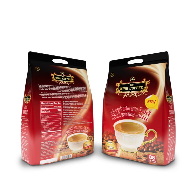 King coffee 3in1 instant - Bag 88 sticks x16gr - front back