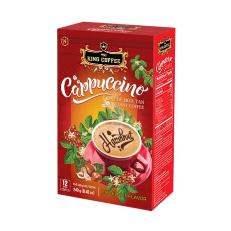 King coffee Cappuccino Hazelnut - Box 12 sticks x 20gr (E/V)