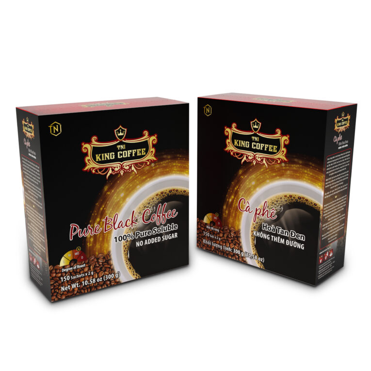 King coffee Pure black instant- Box 150 sachets x 2gr - box