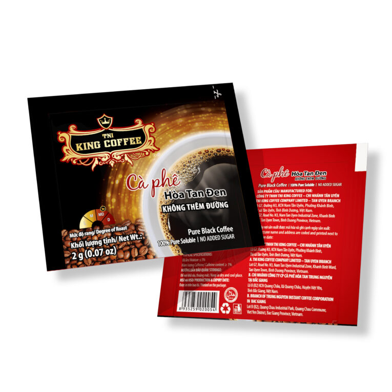 King coffee Pure black instant- Box 150 sachets x 2gr - gói
