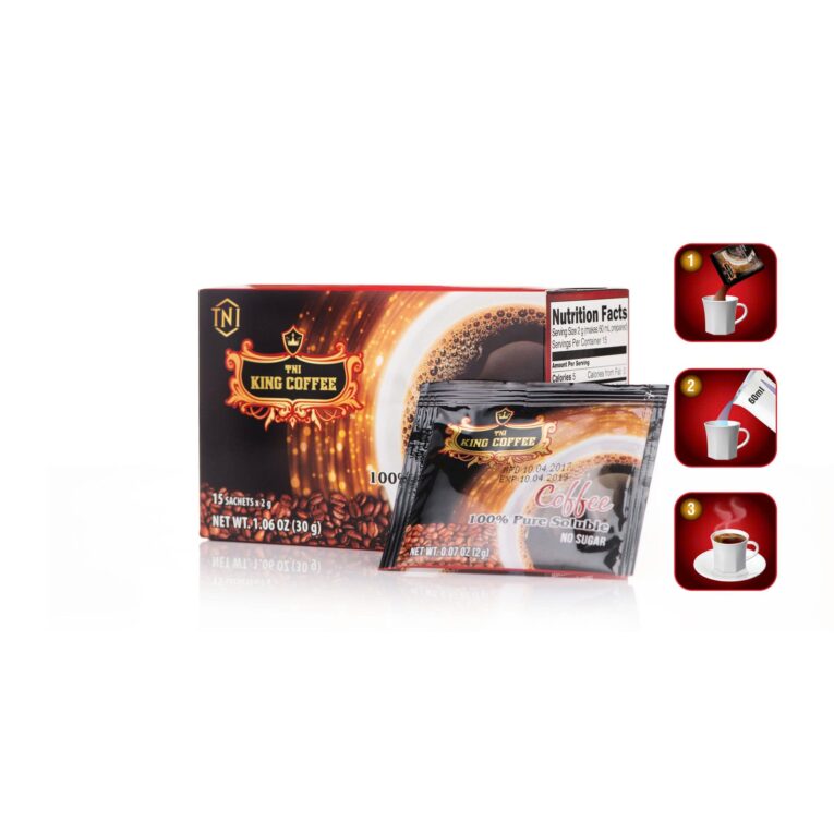King coffee Pure black instant- Hộp 15 sachets x 2gr - 2