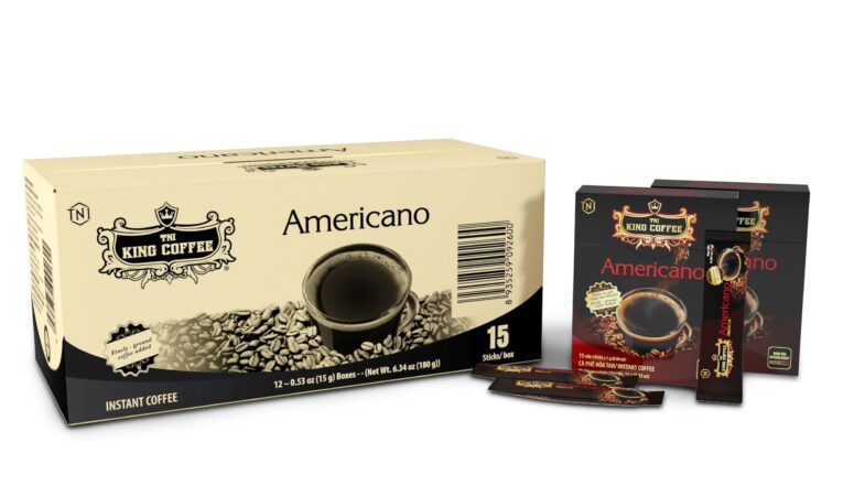 King coffee instant Americano - Box 15 sticks x 1gr - box + sticks + carton