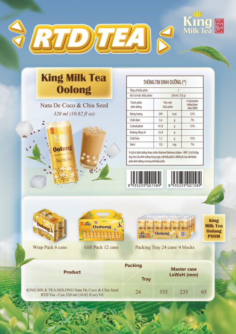 King Milk Tea Oolong Thạch Dừa & Hạt Chia