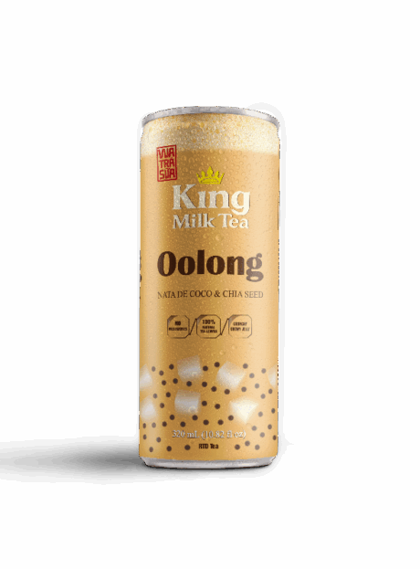 Trà Sữa Uống Liền King Milk Tea Oolong Thạch Dừa & Hạt Chia